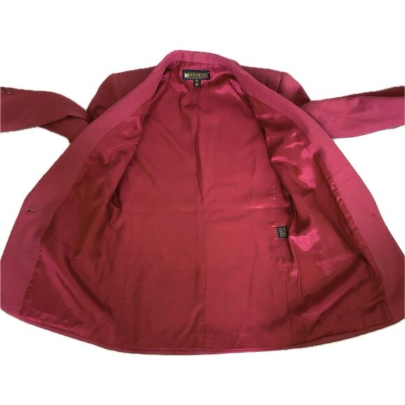 Vtg John Meyer Jacket Blazer Womens Sz Petites P2 Pink 1 Button 100% Wool Lined - Picture 9 of 16